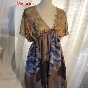 MISSONI MARE*Metallic Floral Crochet Kaftan.